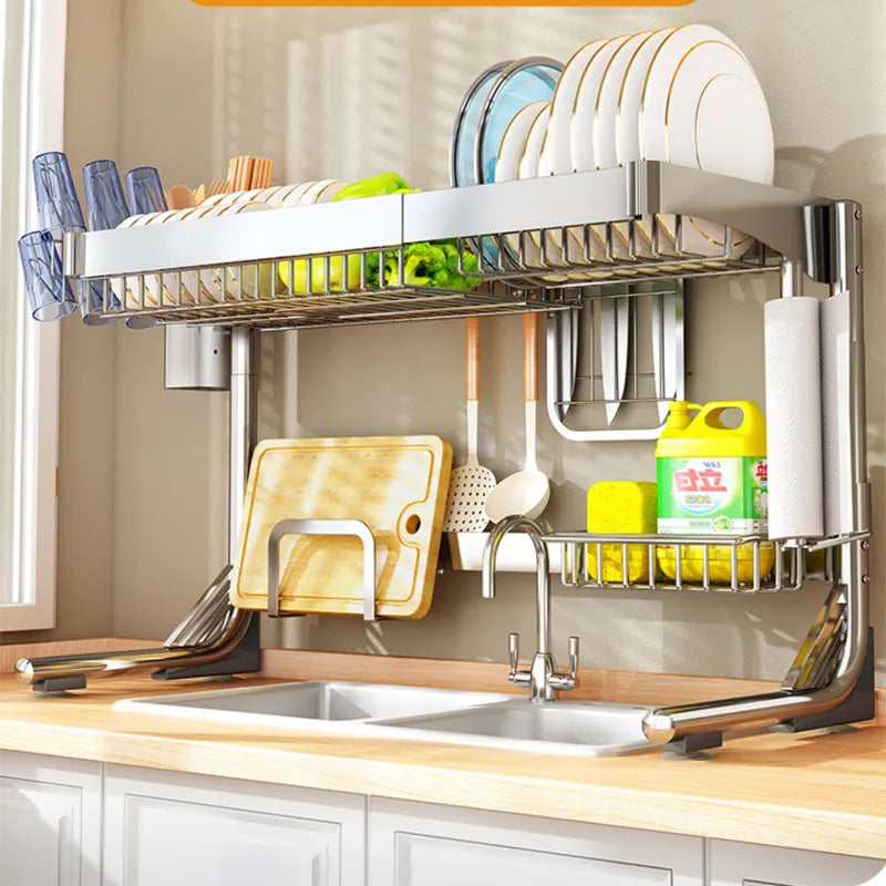 Stainless Steel Sink Dish Storage Countertop Organizer - Image 0