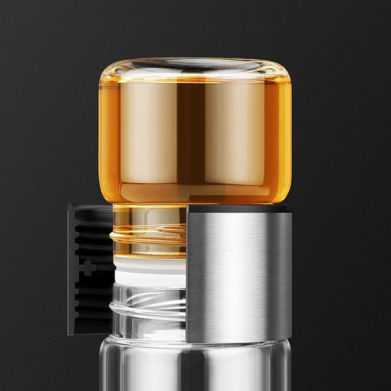 2in1 Double Wall Thermal Smart Tea Glass Bottle - Image 4