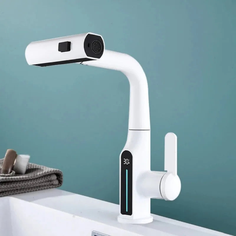 Liftable Digital Temperature Display Waterfall Basin Faucet - Image 9