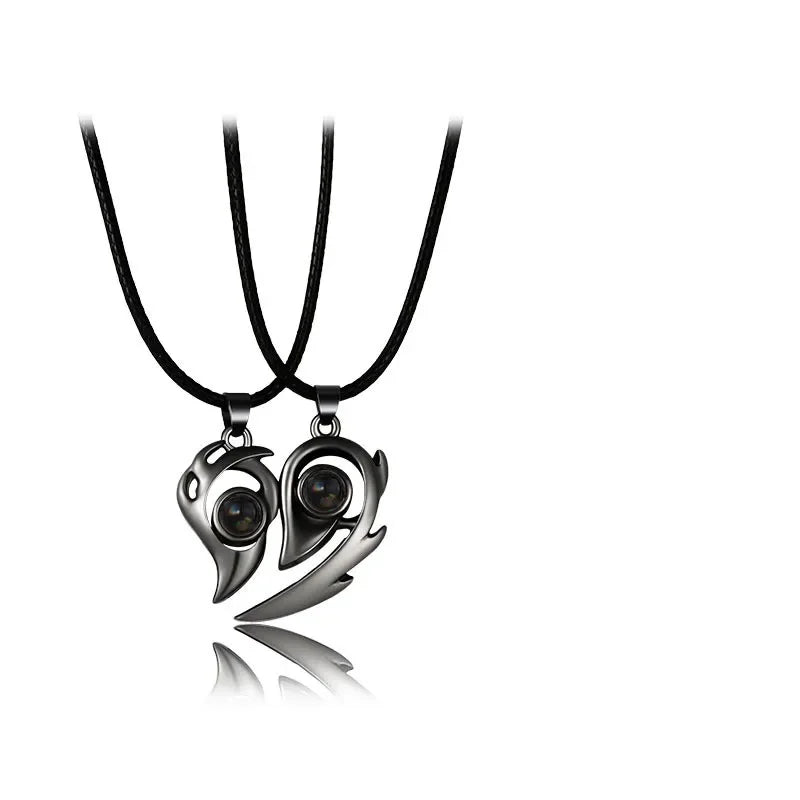 I Love You Magnetic Projection Couple Necklace Set - Image 9