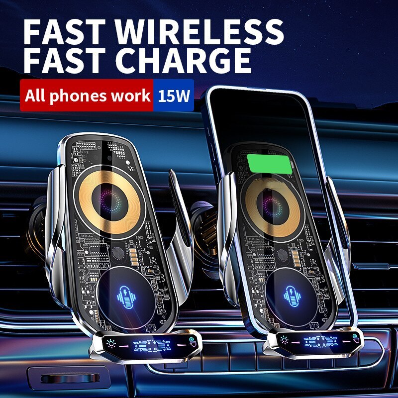 Automatic Magnetic Wireless Charging Car Phone Holder - Image 3