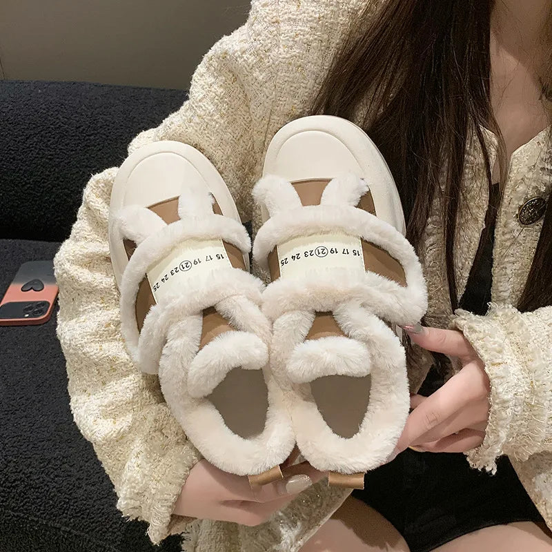 Plush-Lined Elevated Chunky Platform Shoes - Image 3