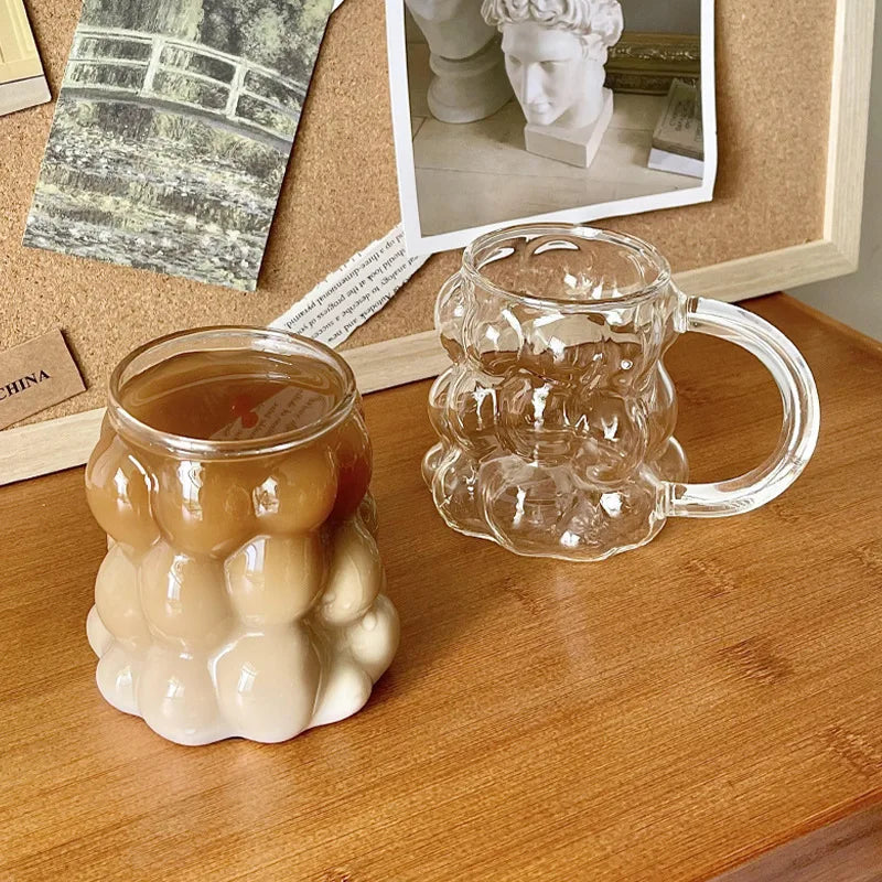 Sleek Glass Irregular Bubble Mug - Image 1