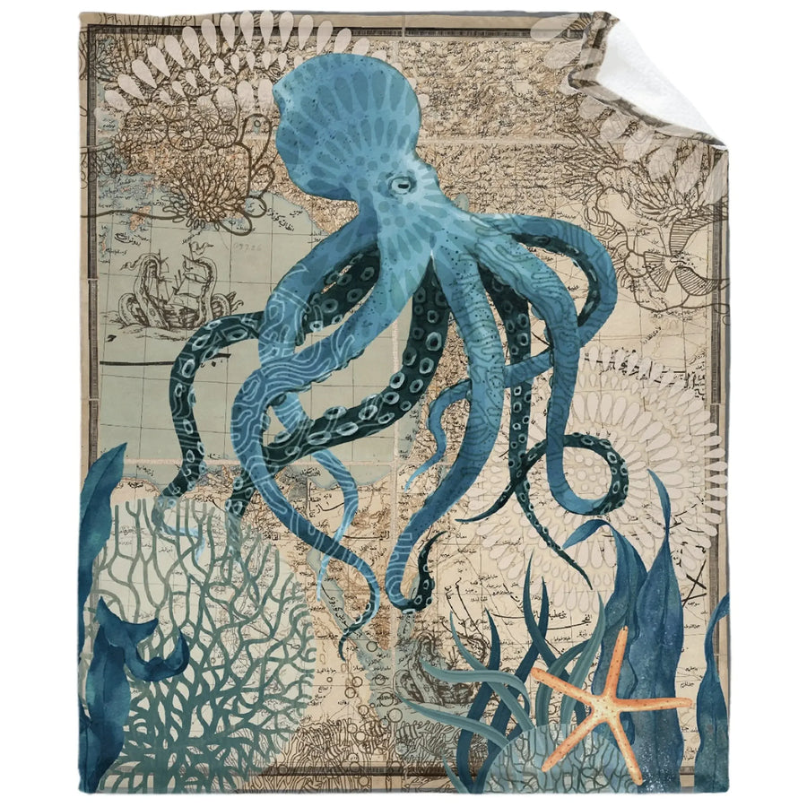 Sea Life Ocean Throw Octopus Blanket - Image 10