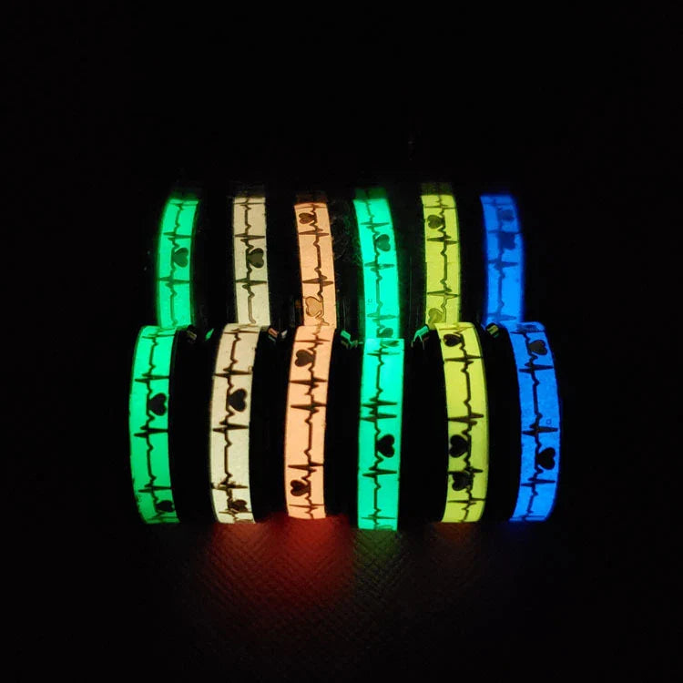 Heart Beat Titanium Steel Couple Rings - Image 3