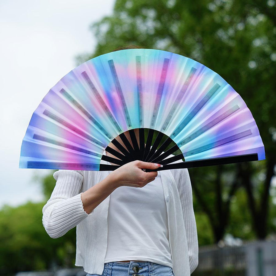 Reflective Japanese Style Folding Hand Fan - Image 3