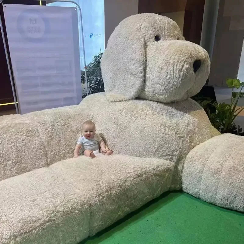Giant Plush Dog Cozy Oversized Lounge Sofa - Image 1