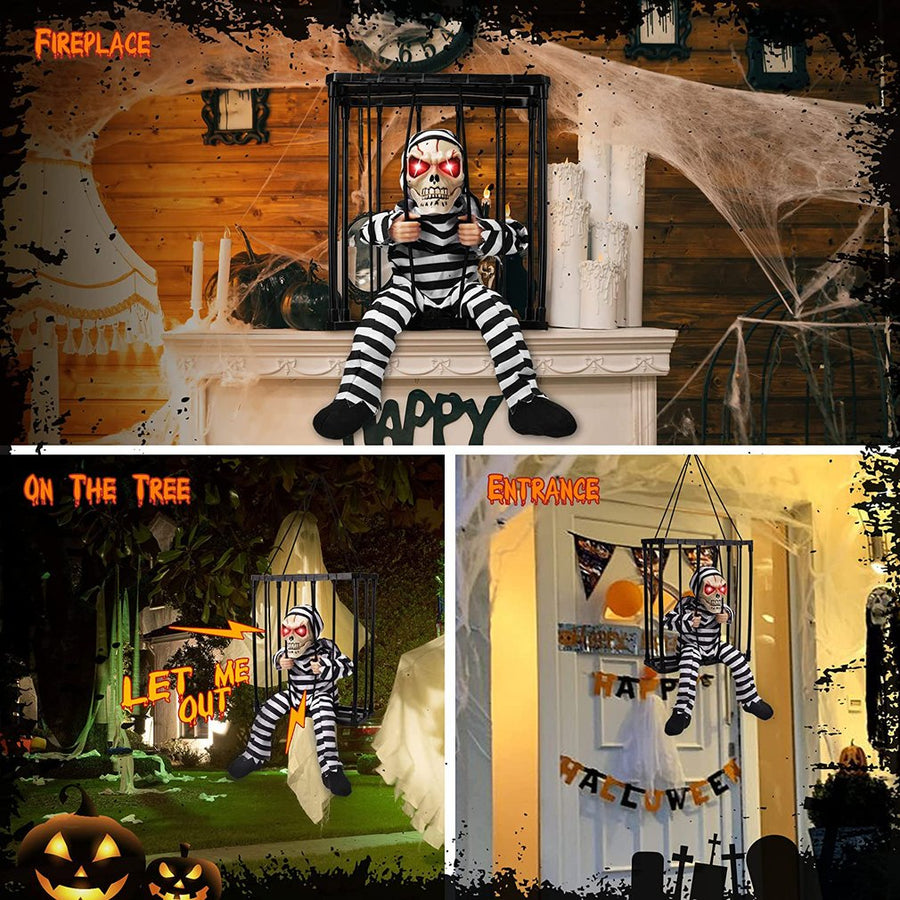 Scary Skeleton Prisoner Halloween Decoration - Image 1