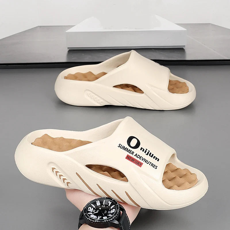 Orange Fire Casual Beach Massager Slippers - Image 9