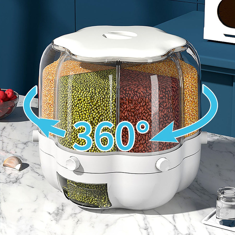 6-Grid Rotating Grain Storage Dispenser - Image 7
