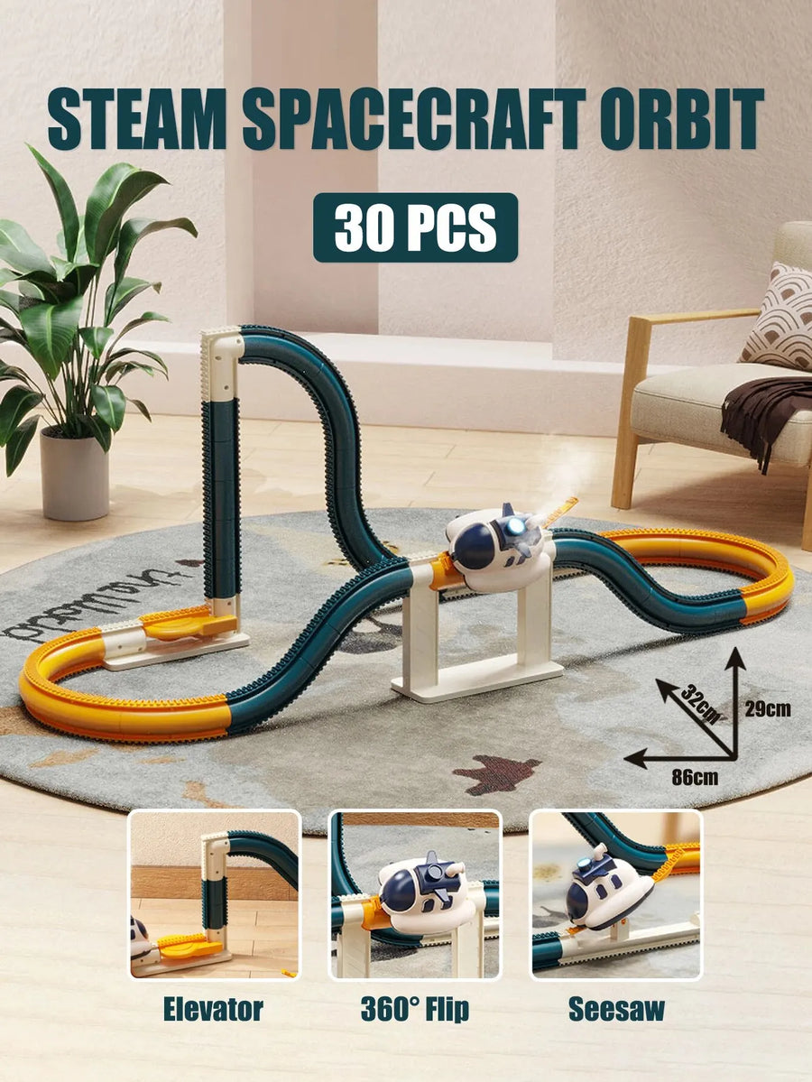 360° Flip Space Craft Interactive Steam Car Track - Image 7