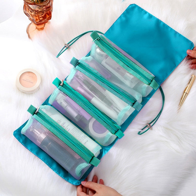 Foldable Detachable Mesh Cosmetic Travel Bag - Image 4