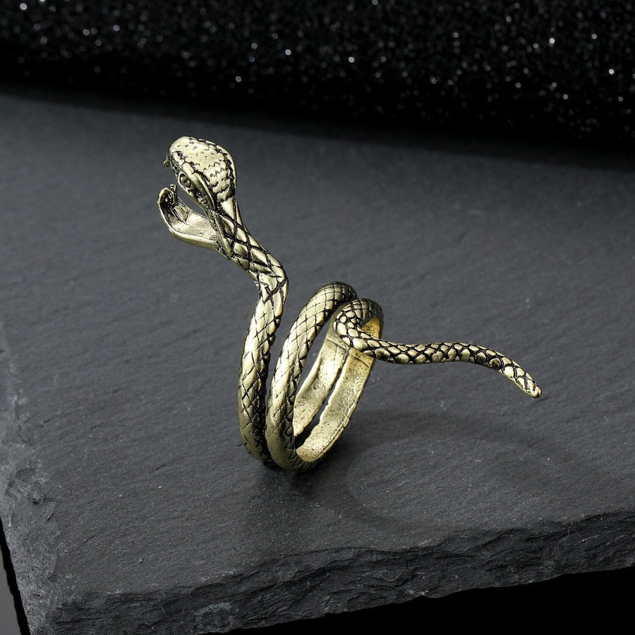 Retro Mystical Time Brass Dragon Ring - Image 8