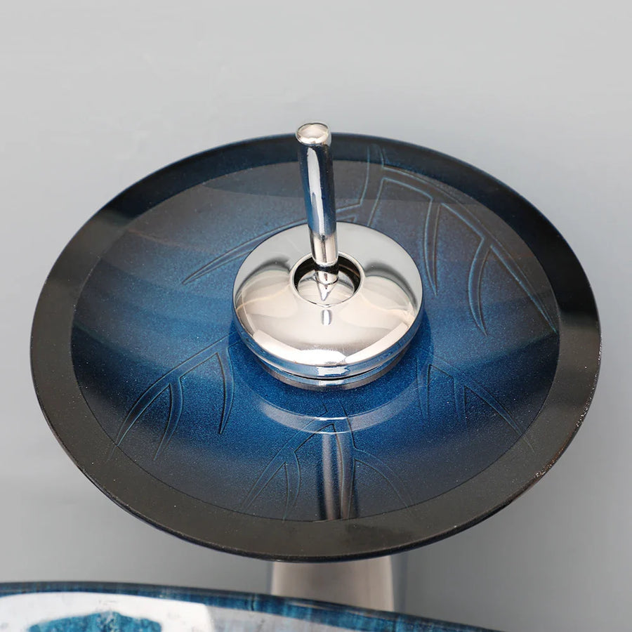 Oval Vessel Tempered Glass Waterfall Faucet Combo Sink - Image 4