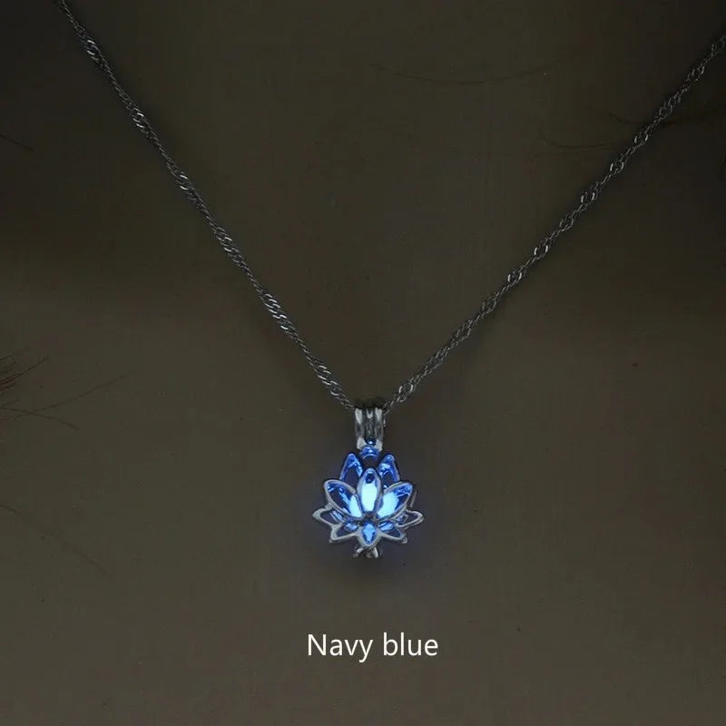 Mystic Moon Glow Lotus Necklace - Image 3