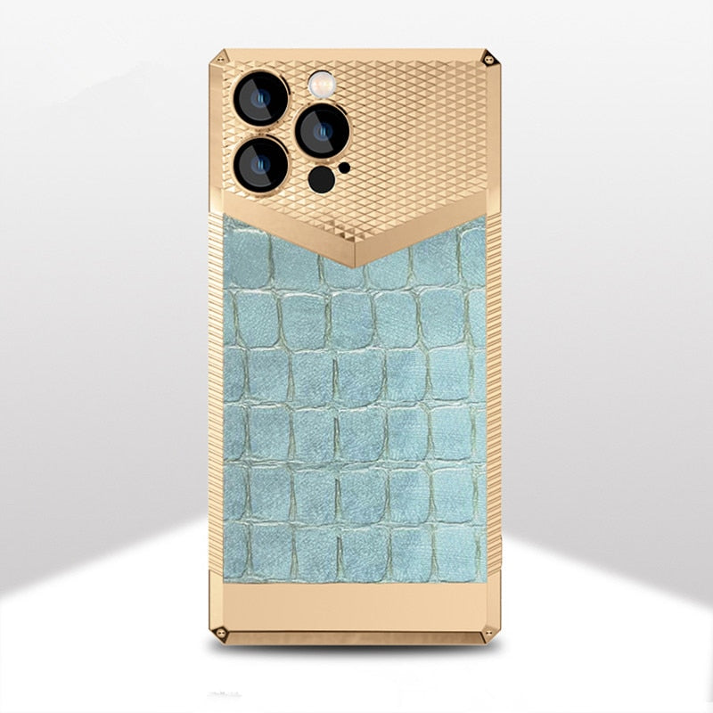 Crocodile Pattern Shock Absorbent Leather iPhone Case - Image 6
