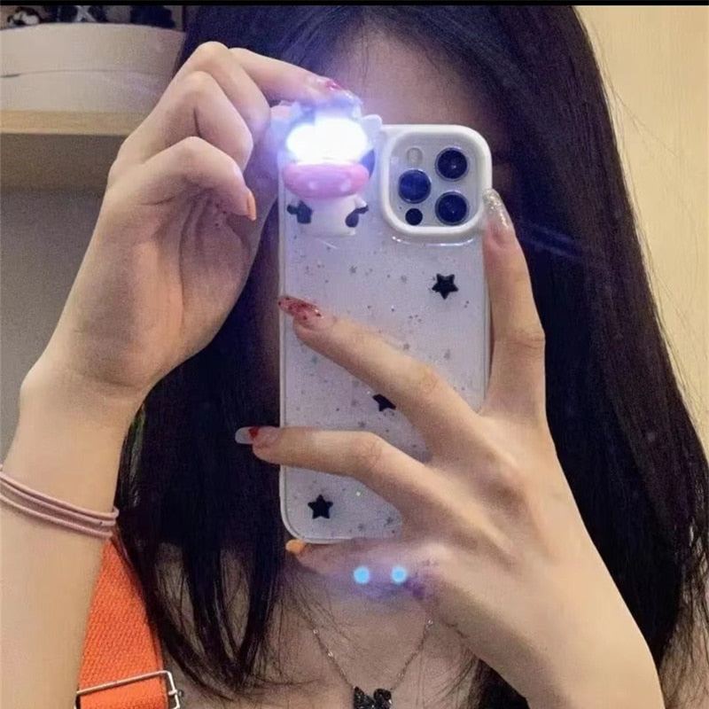 Glowing Cow 3D Transparent iPhone Case - Image 3