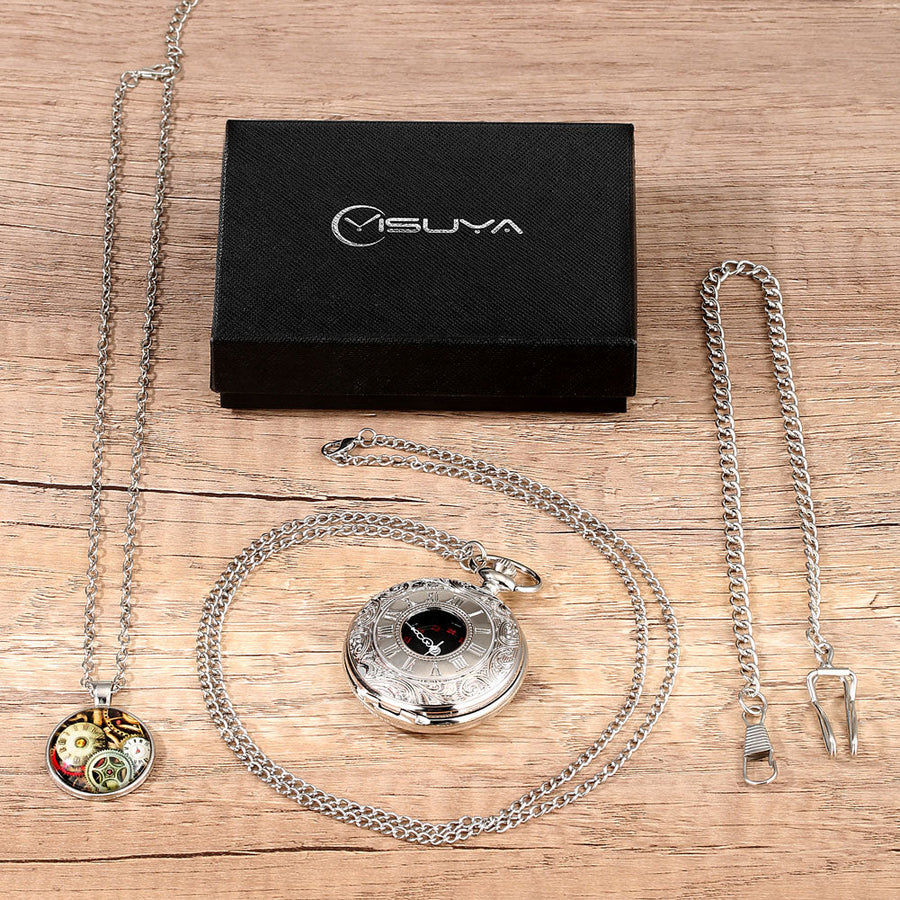 Digital Stainless Steel Pocket Watch Gift Set - Image 14