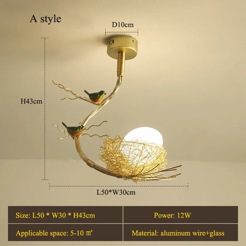 Bird Nest Egg Rustic Minimalist Lamp - Image 6