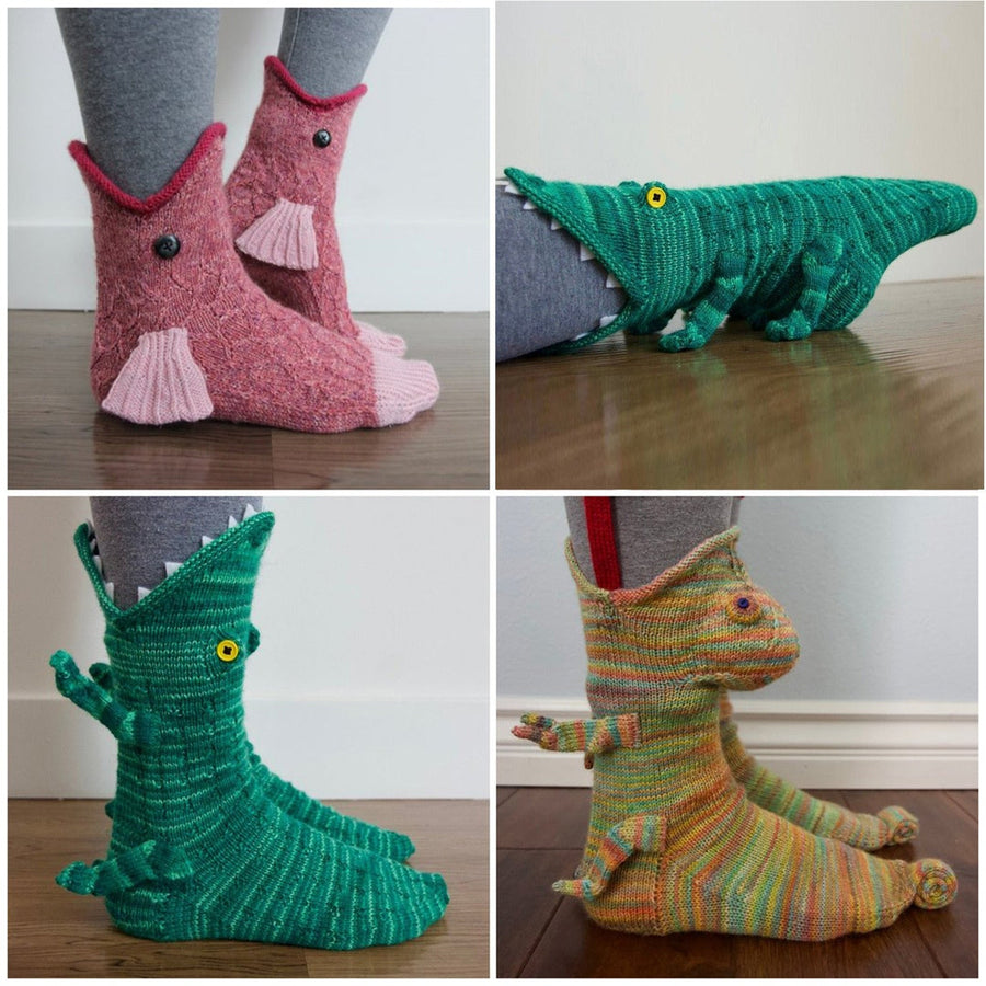 Crocodile Bite Knitted Socks - Image 1