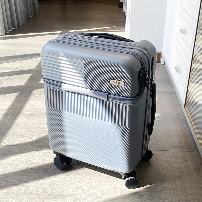 Front Load USB Smart Lightweight Nomad Travel Suitcase - Image 1
