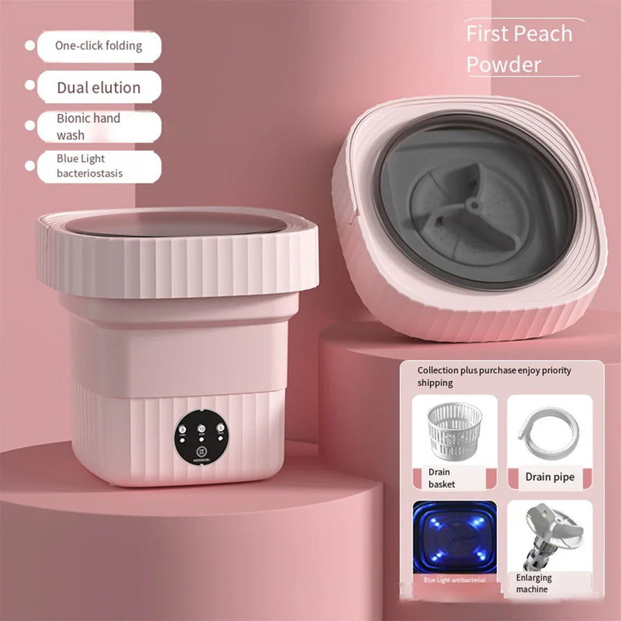 Compact Folding Ultrasonic Travel Laundry Washing Machine - Image 12