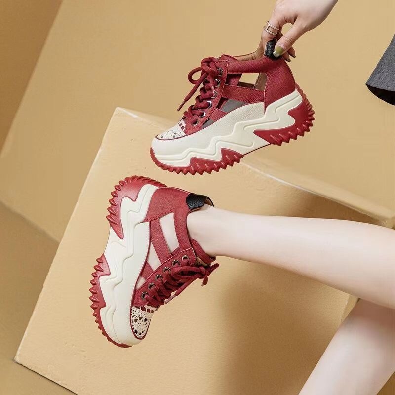 High Top Hollow Stylish Breathable Shoes - Image 4