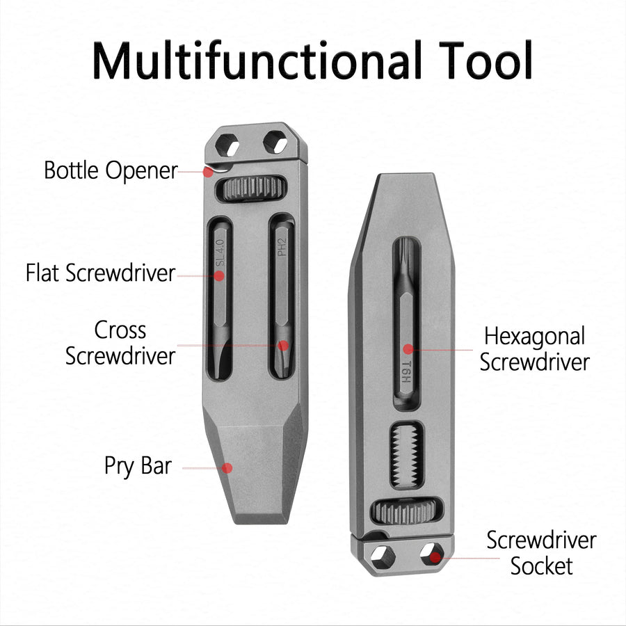 Titanium Alloy Telescopic Camping EDC Multifunctional Tool - Image 1