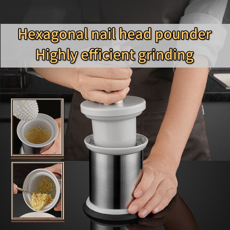 Easy Food Stainless Steel Garlic Grinder - Image 2