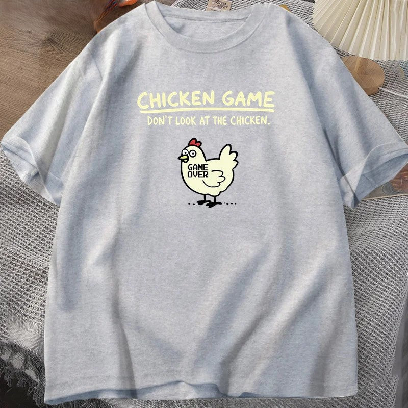 Don’t Look At The Chicken Game Funny T-Shirt - Image 2