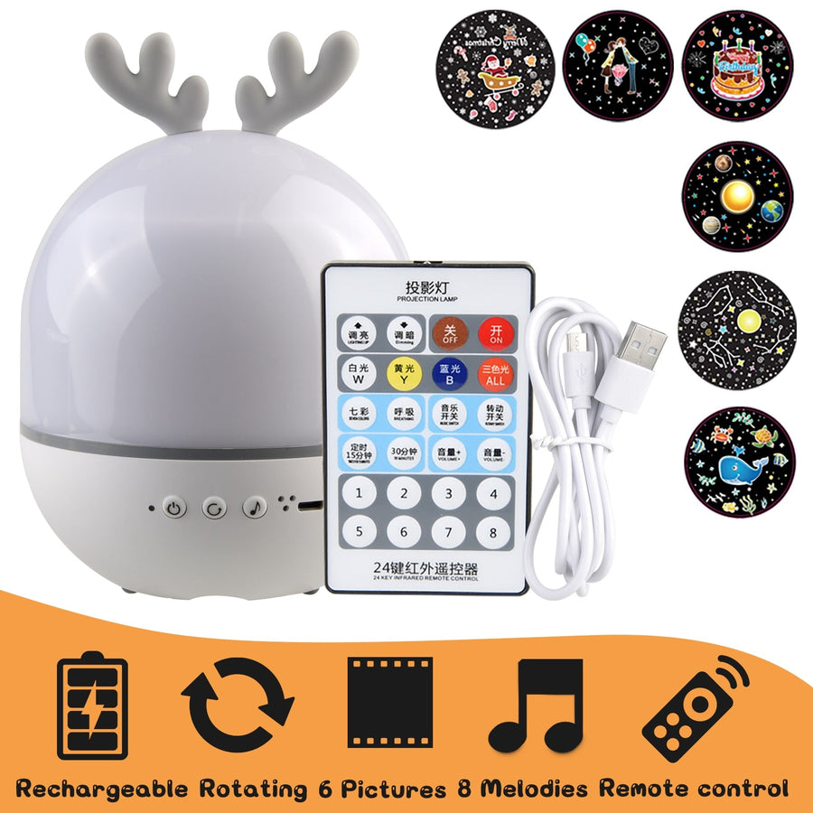 Rotating Deer Music Star Projector Night Lamp - Image 11