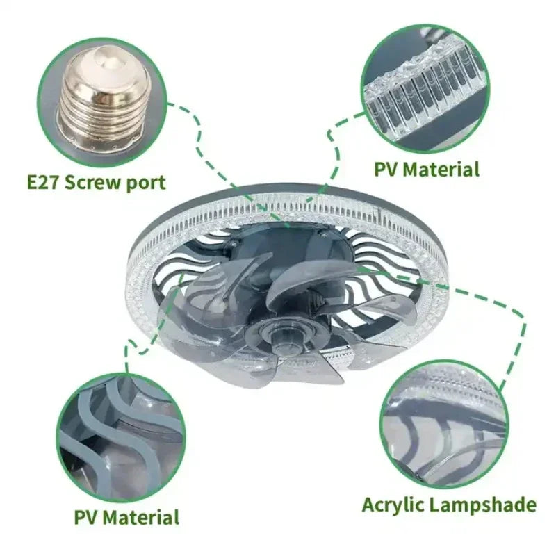 3in1 Remote Control Noise-Free Noise Elegant Fan Lamp - Image 2