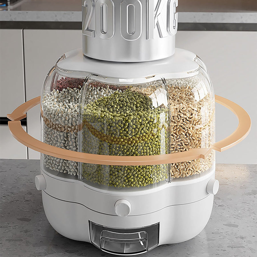 6-Grid Rotating Grain Storage Dispenser - Image 0