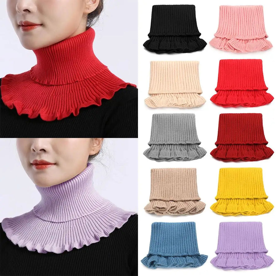 Cozy Knit Detachable Turtleneck Collar Scarf - Image 5