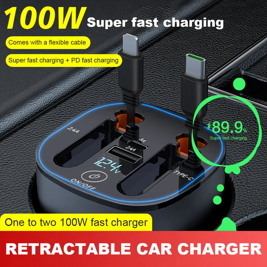 Smart Ride Retractable Car Fast Charger - Image 2
