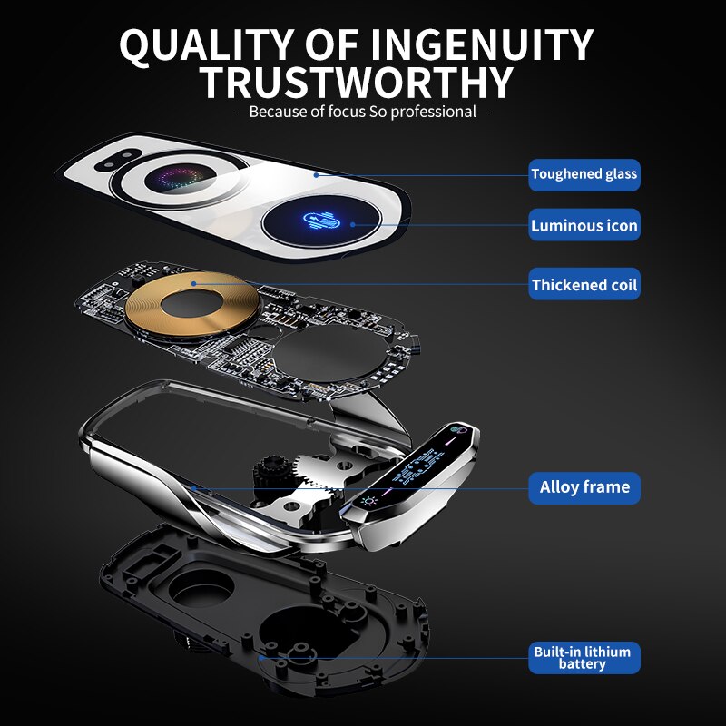 Automatic Magnetic Wireless Charging Car Phone Holder - Image 1