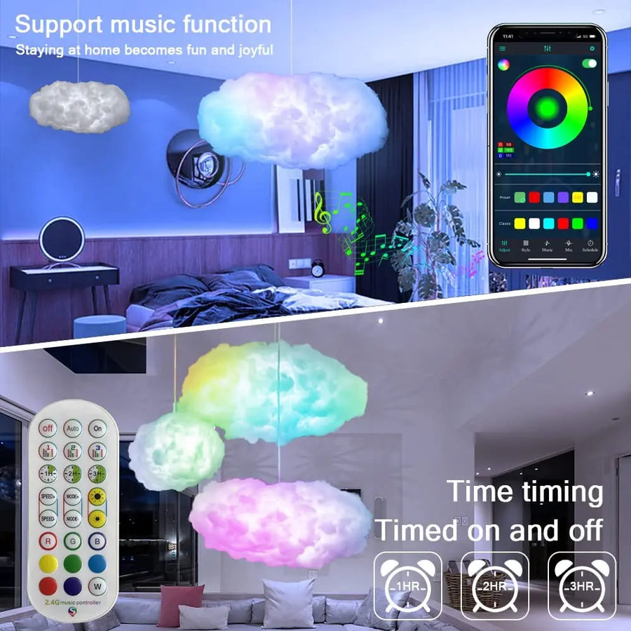 Cloudscape Glow 3D Cloud Smart Bedroom Light - Image 2