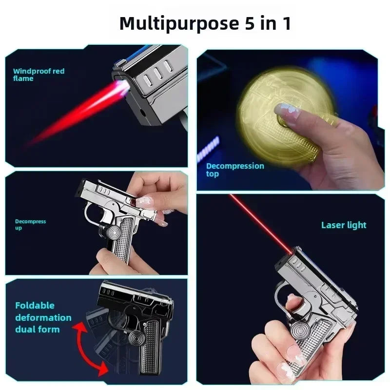 Foldable Dual-Form Gun-Shaped Windproof Lighter - Image 4