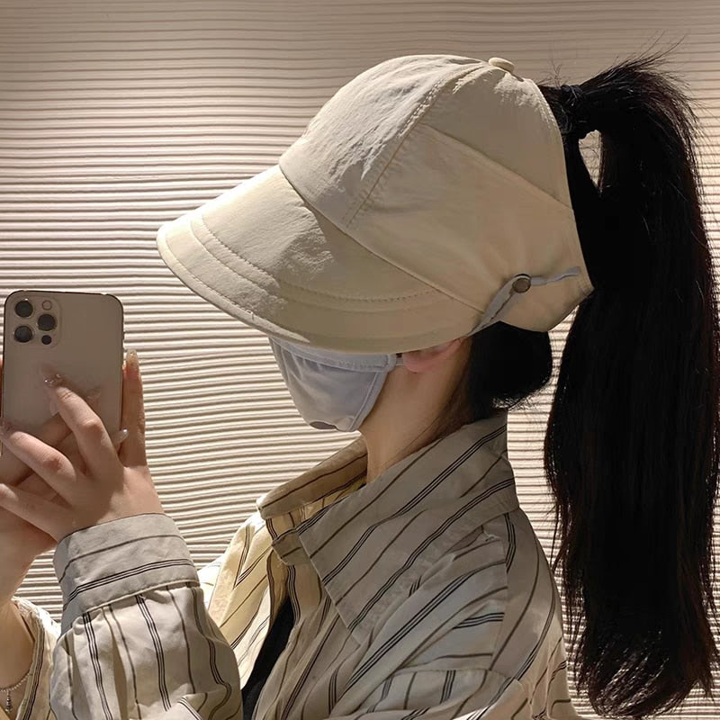 Sun Safe Chic Summer Mask Holder Hat - Image 1