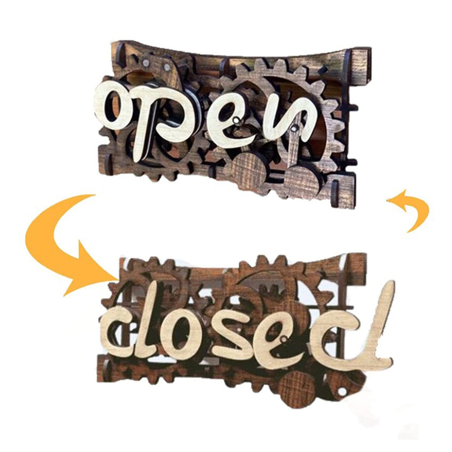 Wooden Double-Sided Reversible Open Closed Sign - Image 5