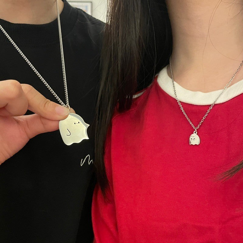 Cute Little Ghost Couple Necklace - Image 2