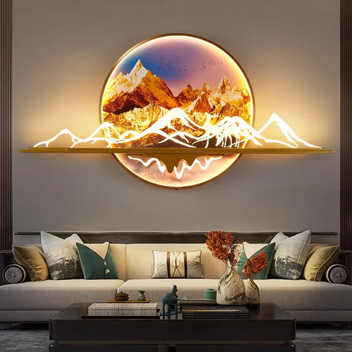 Mountain Sunset Scene LED Wall Lamp - Image 0