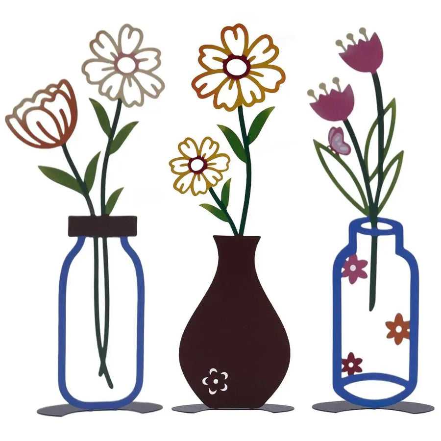 Flower Sketch Desktop Vase Decor