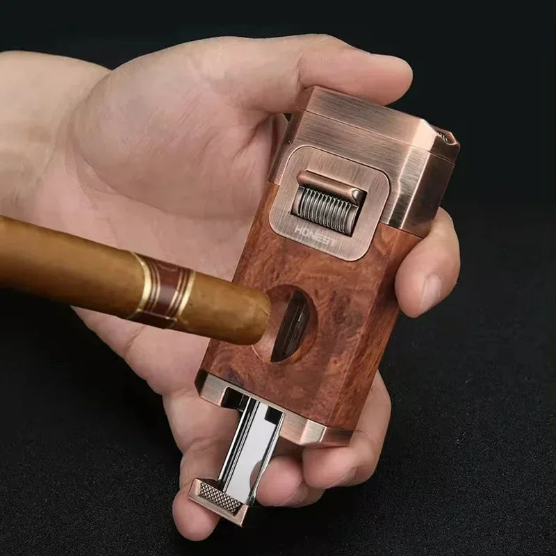 Metal Double Jet Flame Wind Proof Butane Lighter - Image 1