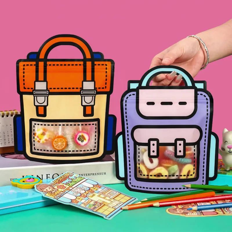 50pcs Creative 2D Cartoon Schoolbag - Image 1