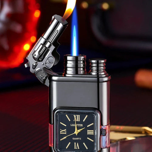 Twin Jets Quartz Dial Dual Flame Metal Lighter - Image 0