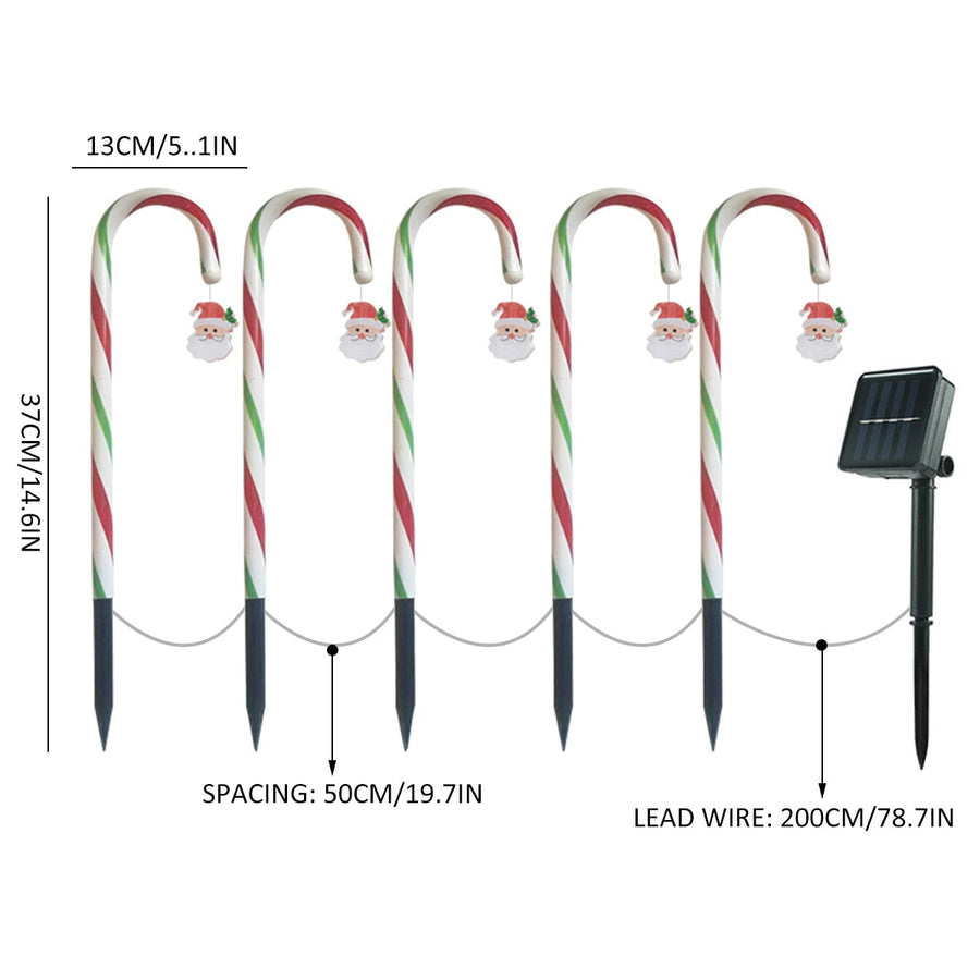 Candy Cane Lane LED Solar Lamp - Image 5