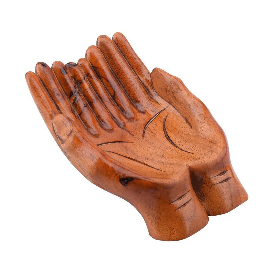 Giving Praying Wooden Carved Hands Candy Holder Home Decor - Image 4