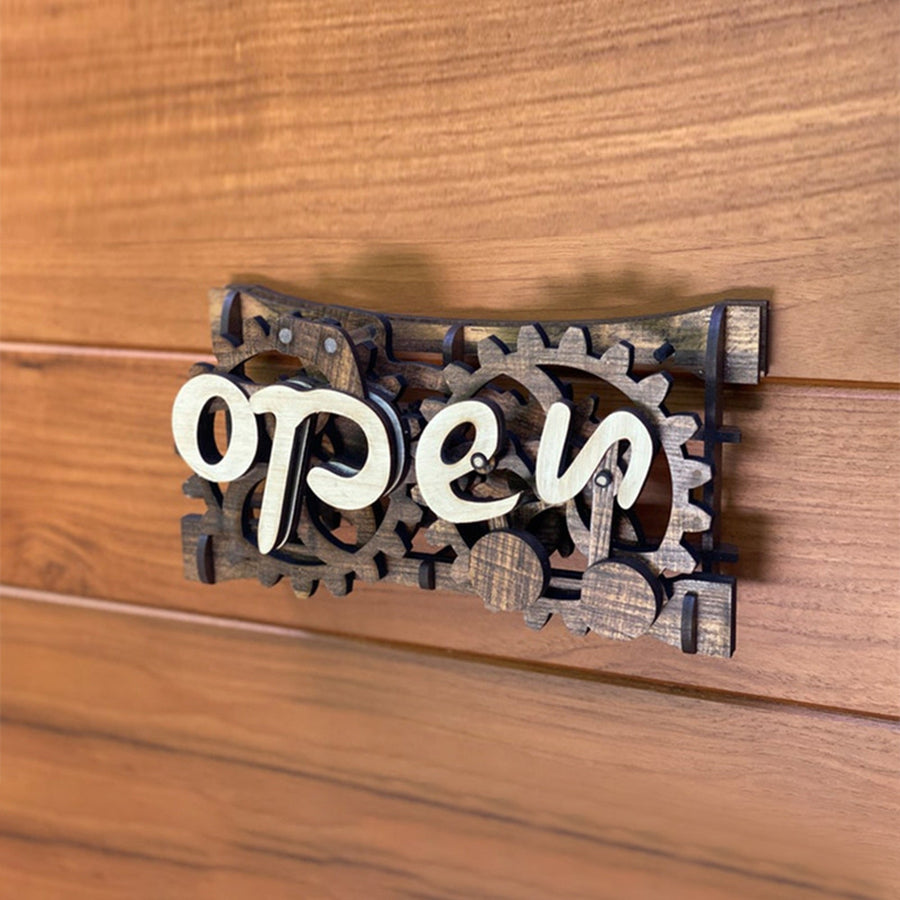Wooden Double-Sided Reversible Open Closed Sign - Image 1