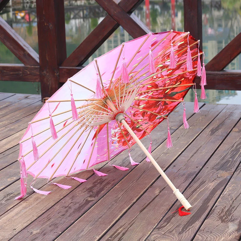 Bamboo Handmade Vintage Paper Umbrella - Image 1
